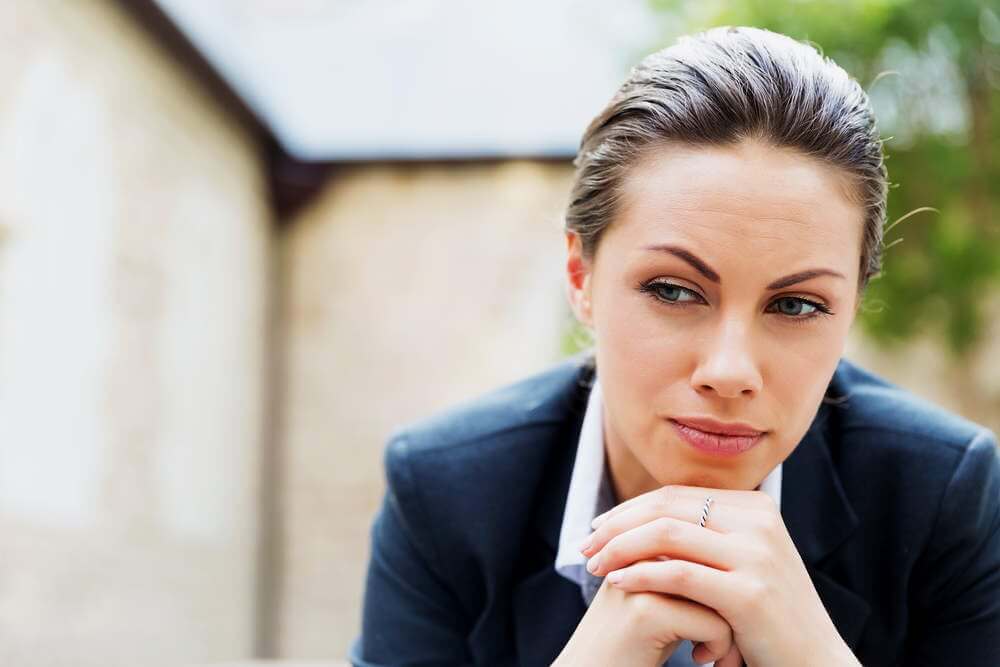 Business woman thinking